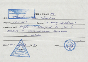 Справка о контактах (об эпидокружении)